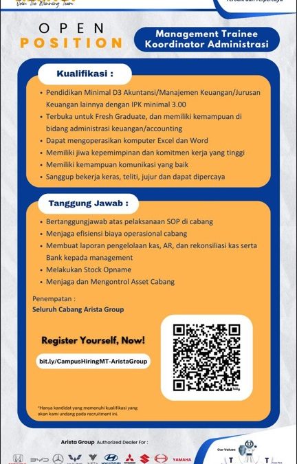 Lowongan Management Trainee Kordinator Administrasi